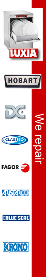 Hobart, Luxia, DC, Classeq, Fagor, Blue seal, Kromo, Aristarco, commercial dishwasher and glasswasher service and repair